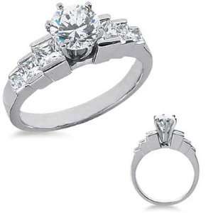  1.32 Ct. Staircase Style Diamond Engagement Ring with 