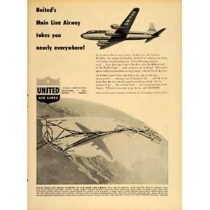   Plane Travel Main Line Airway   Original Print Ad