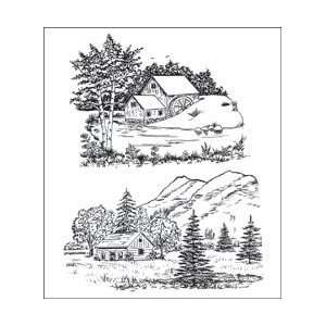 Heartfelt Creations Cling Rubber Stamp Set 5X6.5 Scenic Combo  