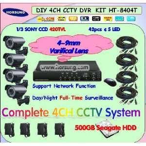  cctv dvr system & security kit ht 8404t varifocal cctv cameras Camera