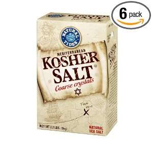 Natural Nectar Mediterranean Kosher Salt, 2.2 Pounds (Pack of 6 