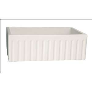  Kitchen Fluted Front Farm Sink   Reversible 30 White