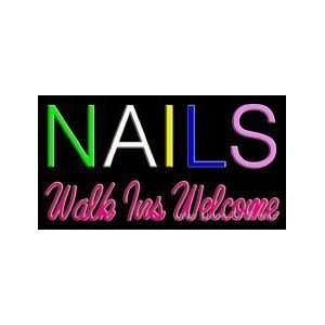  Nails Walk Ins Welcome Neon Sign 20 x 37