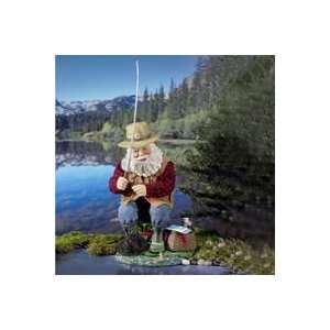  Fabriche Santa Fishing Santa Claus Figure Patio, Lawn 