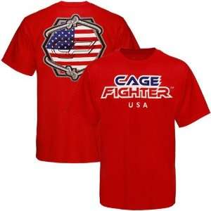   Fighter by MMA Authentics Red USA Country T shirt