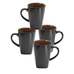  Oneida Dinnerware Adriatic Brown Mugs, Set of 4 Kitchen 