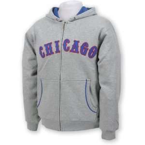  Chicago Cubs Grey Mitchell & Ness Full Zip Hooded 