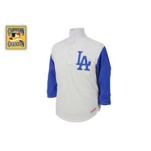   Angeles Dodgers On Deck Henley by Mitchell & Ness   Natural XX Large