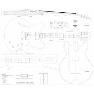 Full Scale Plans for the Gibson ES335 archtop Jazz Electric Guitar