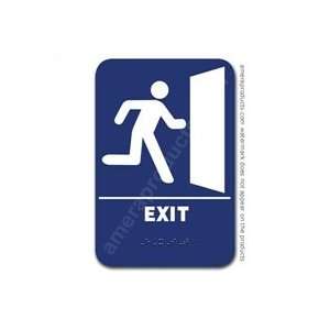  Exit w/ Image Sign Blue 1515