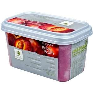 Ruby Peach Puree   1 tub, 2.2 lbs  Grocery & Gourmet Food