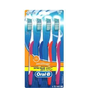  Oral B Advantage Plus Toothbrush, Medium Bristles 4 ea 