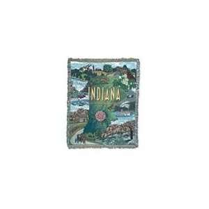 Indiana The Hoosier State Tapestry Throw Blanket 50 x 60  