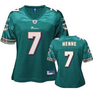 com Chad Henne Aqua Reebok NFL Replica Miami Dolphins Womens Jersey 