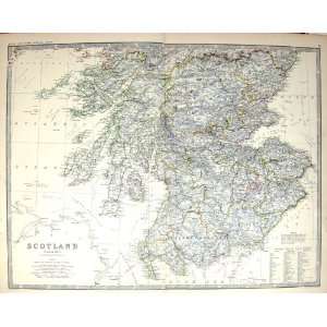   Map C1877 Scotland Firth Forth Edinburgh Glasgow