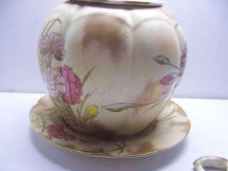 Antique Cracker Jar & Under Plate B & M CO China 849  