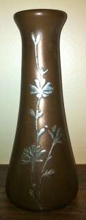 Arts & Crafts Sterling on Bronze Heintz Vase # 3758X  