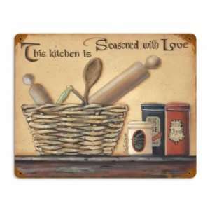  Seasoned with Love Vintage Metal Sign Kitchen