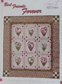Best Friends Forever Quilt Pattern Hearts Flowers  