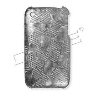  Apple iPhone 3G/3GS   Leather Design metallic Gray   Hard Case/Back 