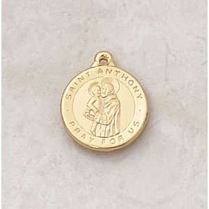  St. Anthony Petite 22 Kt Gold Over Sterling Patron Saint 