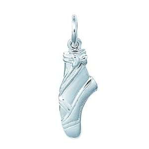    Sterling Silver BALLET SHOE DOING A TOE STAND Charm Jewelry