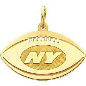 14K Gold NFL New York Jets Logo Football Charm  Sports 