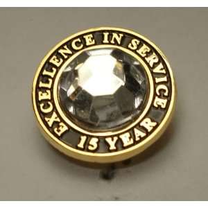  Excellence in Service 15 Years Brass Lapel Pin Everything 