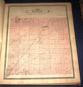 WAYNE TOWNSHIP, CASS COUNTY, MICHIGAN PLAT MAP 1896  