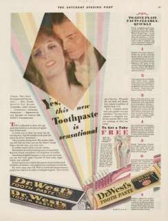 1929 AD Dr. Wests toothpaste Art Deco rays advertising  