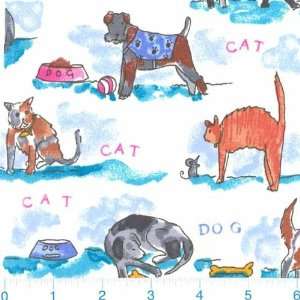  54 Wide Dogs & Cats Fabric By The Yard Arts, Crafts 