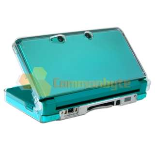 For Nintendo 3DS Screen Protector Guard+Clip on Crystal Hard Case 