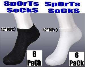 Pairs UNISEX COTTON Sport Socks WHITE/BLACK LOW CUT  