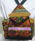 Thai Hmong Ethnic Cotton Heavy Embroidered Backpack Purse Woman 
