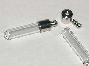 Glass Tube bottle vials pendants w/ SCREW CAP reopen  