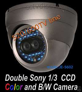 Dual Sony 1/3 CCD 520/600 TVL Night Vision IR Camera  