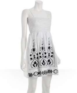 Romeo & Juliet Couture white embroidered smocked mini dress   