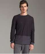 Edun black linen cotton contrast detail crewneck sweater style 
