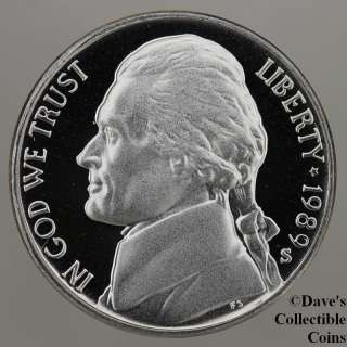 1989 S Gem Proof Deep Cameo Jefferson Nickel US Coin #10279583 59 