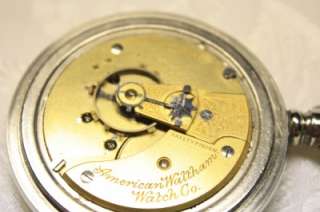 BIG Waltham Pocket Watch High Grade 17 Jewels Keystone Case Silver Oid 