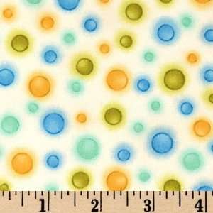   Laugh Bubble Dots Green/Blue Fabric By The Yard Arts, Crafts & Sewing