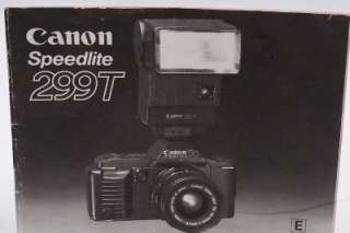 Canon Speedlite 299T Instructions/ F 1/A&T Series/Engli  