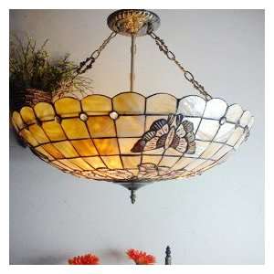  Tiffany Style Pendant Light with 3 Lights   Butterfly 