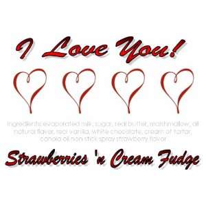Love You Strawberries n Cream Fudge Box  Grocery 