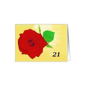  Red Rose   Happy 21th Birthday Card Toys & Games
