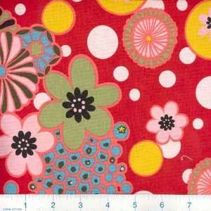  45 Wide Indochine Toyko Potpourri Red Fabric By The Yard 