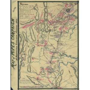  Civil War Map Map of Popes sic campaign in northern Virginia 