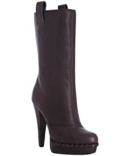 Yves Saint Laurent brown leather dual pull loop boots   up to 