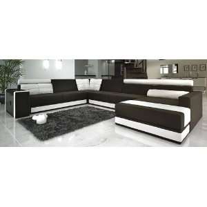  Modern Contemporary European Sectional Sofa Set   Brown 