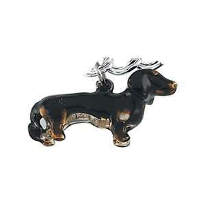  Enamel Dog Charm, Dachshund/Sterling Silver Jewelry